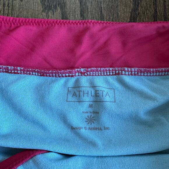 Athleta Womens Solid Pink Swim Skirt Bikini Bottom Attached Brief Size Medium - Picture 8 of 9